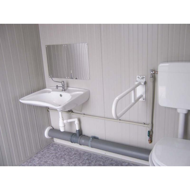Módulo sanitario accesible (PMR) con inodoro y ducha